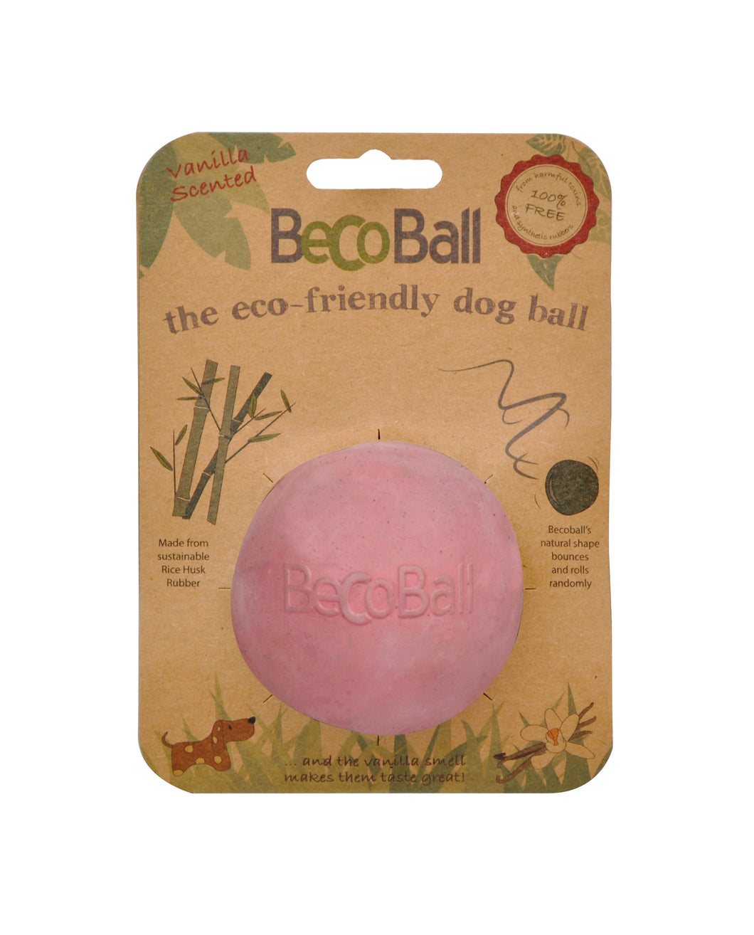 Jouet 100% naturel Balle Rose 6,5cm pour chien